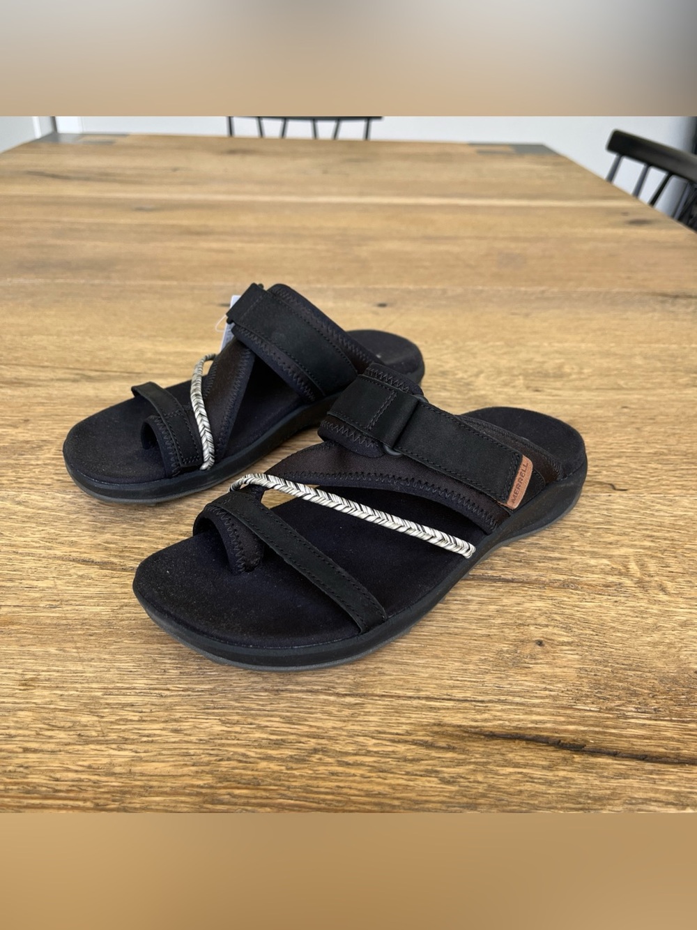 Size 7 Women’s Merrell Terran 4 Post Wrap Black Comfort Hiking Sandal J006404 - Picture 3 of 8